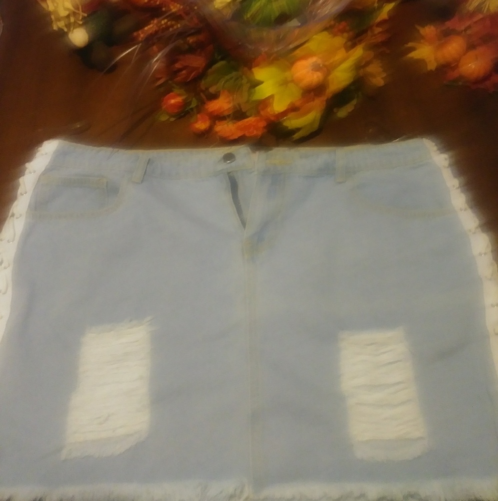 Plus Size(2X) Jean Skirt